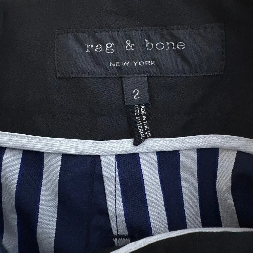 Rag Bone New York Striped High‎ Waisted Shorts Vanity 2 / 6 Navy White Black